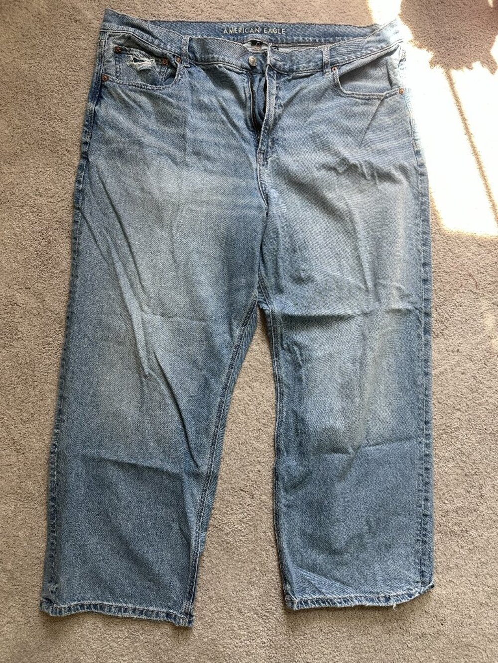 American Eagle Ex-Boyfriend Strigid Distressed Pocket Jeans Size 18 Short